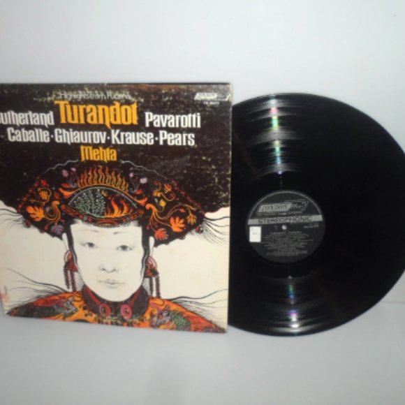 1976 Highlights From Puccinis Sutherland Turandot Pavarotti Lp Record Vinyl LP - Picture 1 of 3